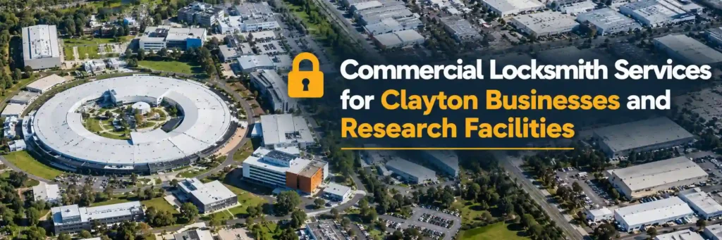 Commercial locksmith services for Clayton businesses and research facilities